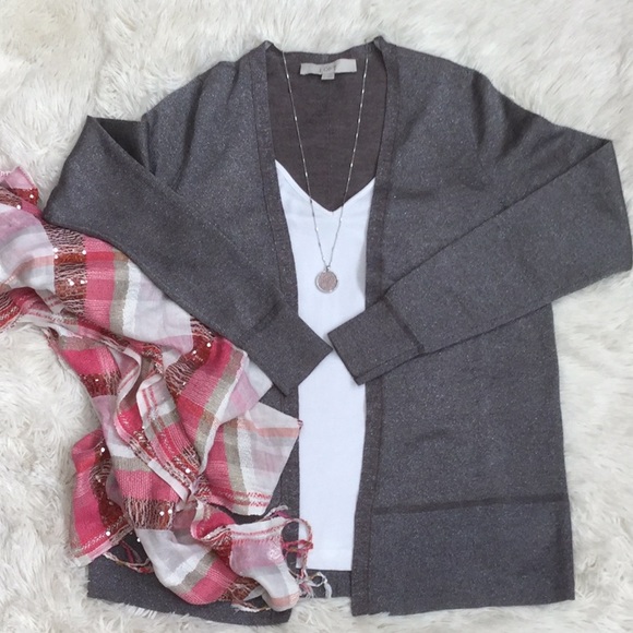 LOFT Sweaters - Loft Open Cardigan 💗Silver Gray
